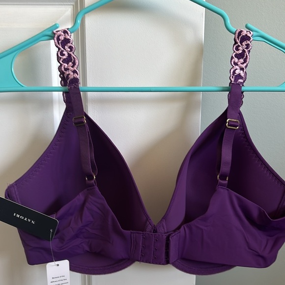 NWT Natori Women's Pure Luxe Custom Coverage Contour underwire, plum - Picture 6 of 6